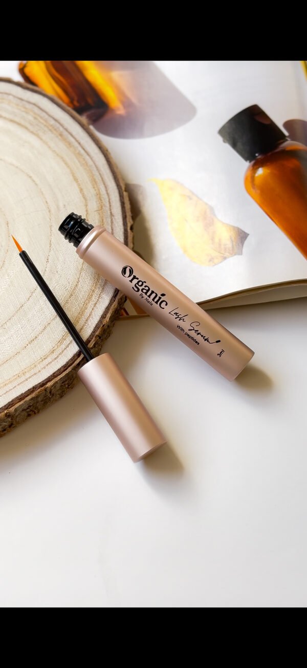 Organic by Hala Eyelash Serum – water-based lash growth treatment with peptides and biotin.