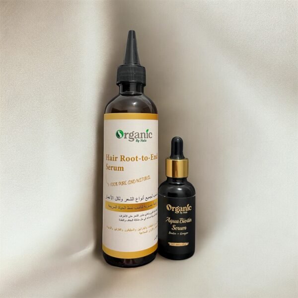 Organic by Hala Hair Thickening Duo – Aqua Biotin & Root to End Serums